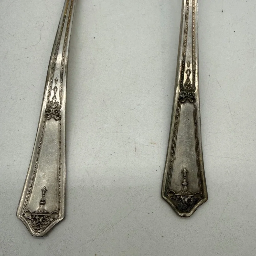 Vintage RC Co Bouquet Silver‎ Plate Serving Set 5pc Pie Server Ladle Meat Fork